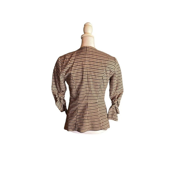 New HM Brown/Cream Houndstooth Blazer/Jacket Size‎ 4 - Picture 2 of 10